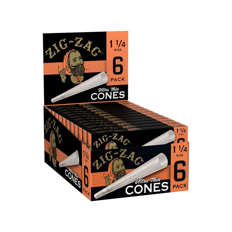 Zig Zag Ultra Thin Cones 1 1/4 Size - 36 pk Display