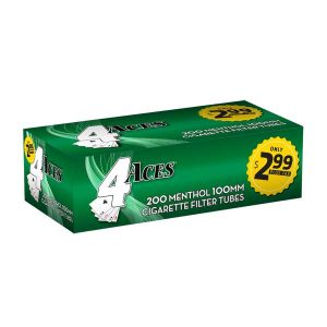 4 ACES TUBES MENTHOL 100'S PRE PRICED 5PK