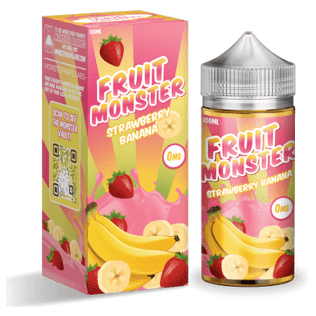 Jam Monster Fruit Series E-Liquid 100mL (Freebase) Strawberry Banana with packaging