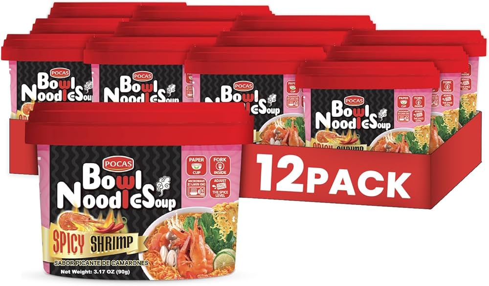 Pocas Bowl Noodle Soup Spicy Shrimp