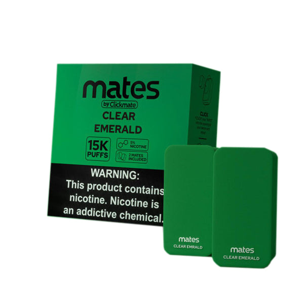 7Daze Click-Mates Pods (LIQ Pod)(20mg 18mL; 9mL x2) (2-Pack) | Clear Emerald with packaging
