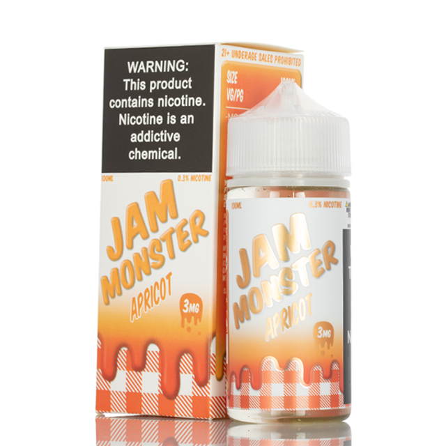 Jam Monster Original Series E-Liquid 100mL (Freebase) Apricot with packaging