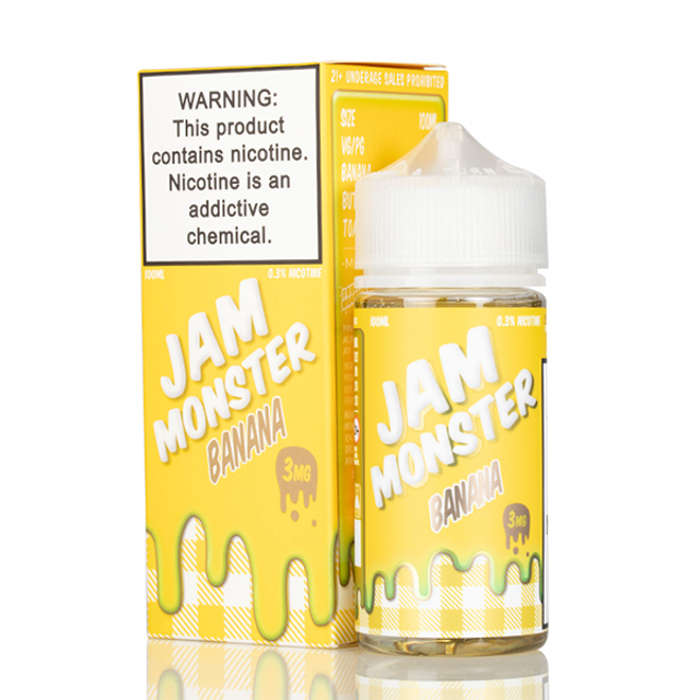 Jam Monster Original Series E-Liquid 100mL (Freebase) Banana with packaging