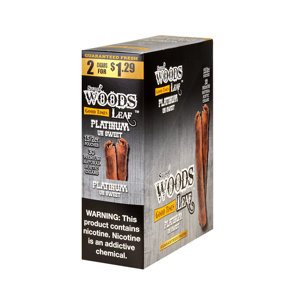 Good Times Sweet Woods Leaf Cigars 15/2ct Platinum Packaging
