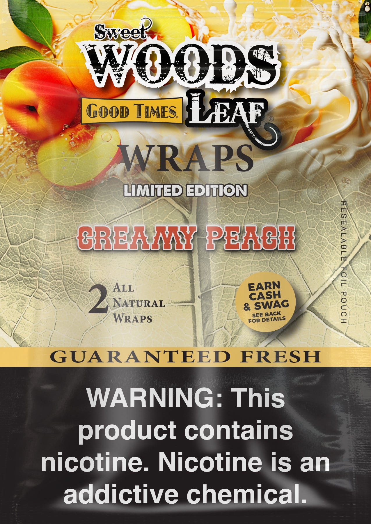 Sweet Woods Good Times Leaf Wraps Creamy Peach with Packaging 30/2Ct
