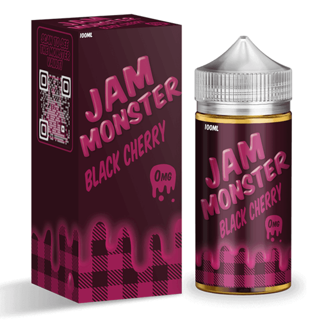 Jam Monster Original Series E-Liquid 100mL (Freebase) Black Cherry with packaging