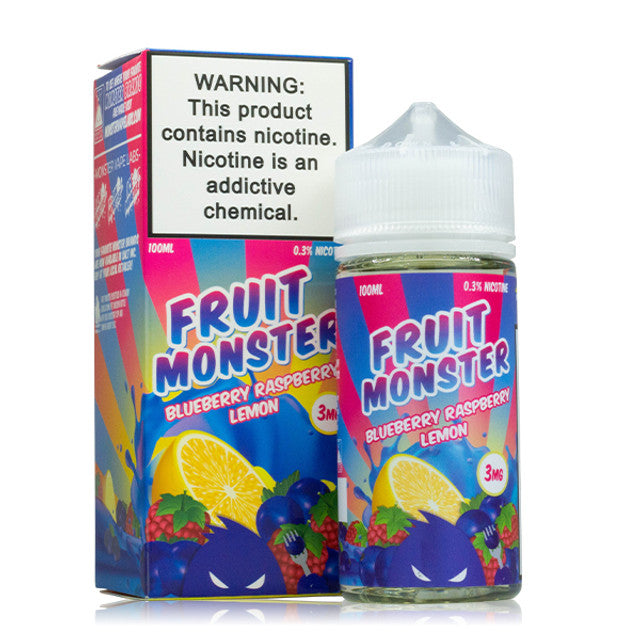 Jam Monster Fruit Series E-Liquid 100mL (Freebase) Blueberry Raspberry Lemon with packaging