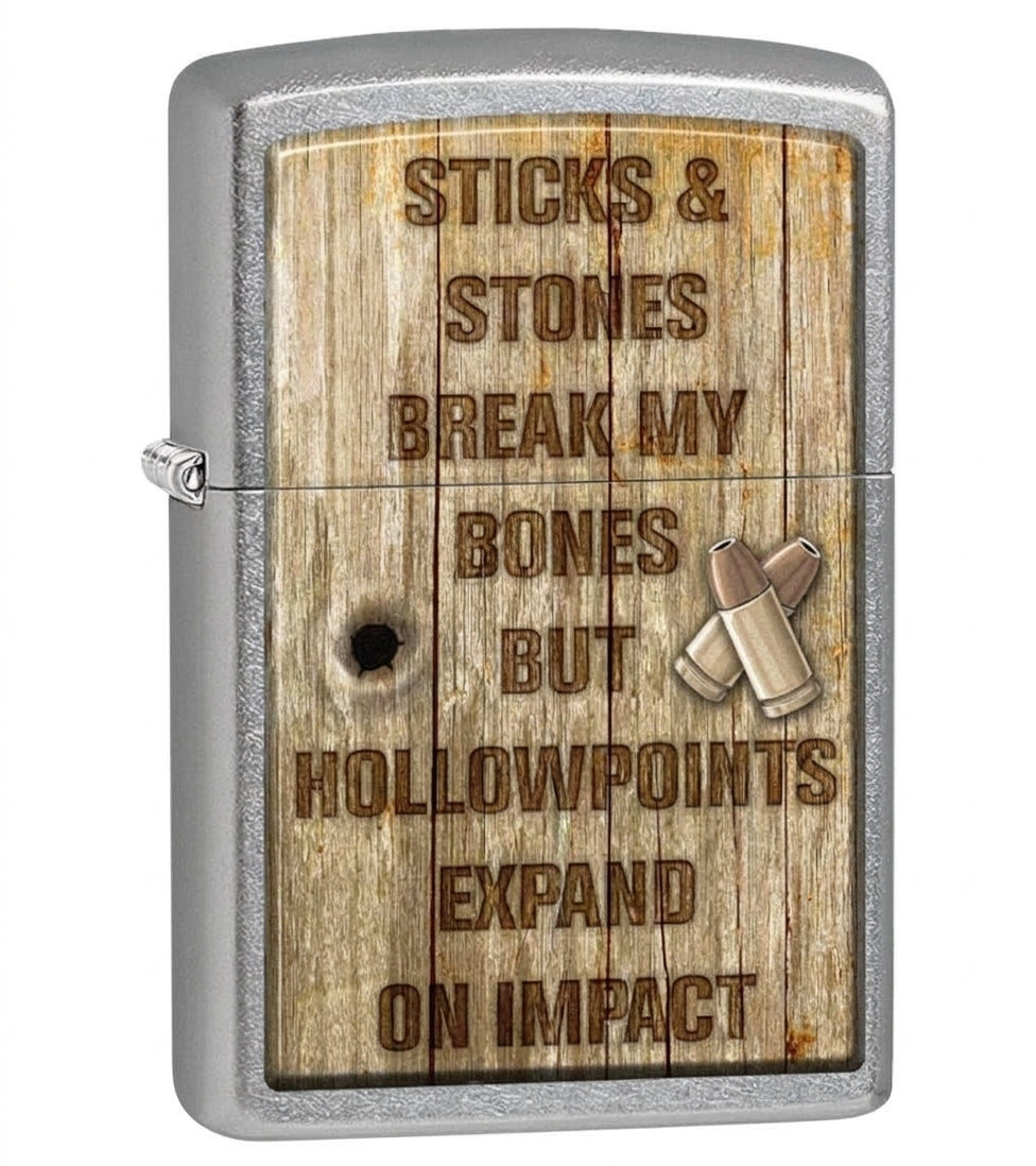 GENUINE ZIPPO LIGHTER (STICKS AND STONES)