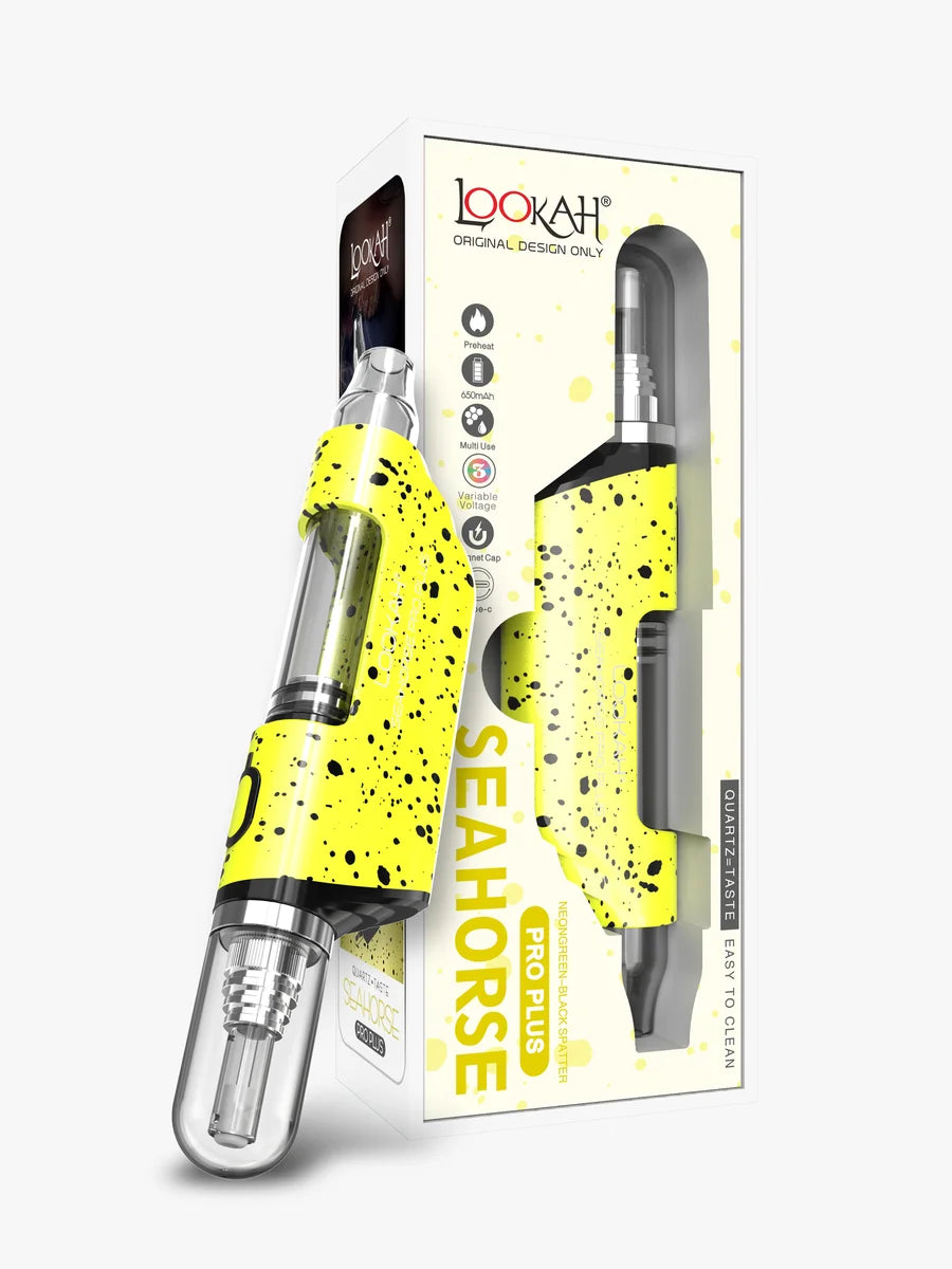 Lookah Seahorse Pro Plus Yellow Black with packaging