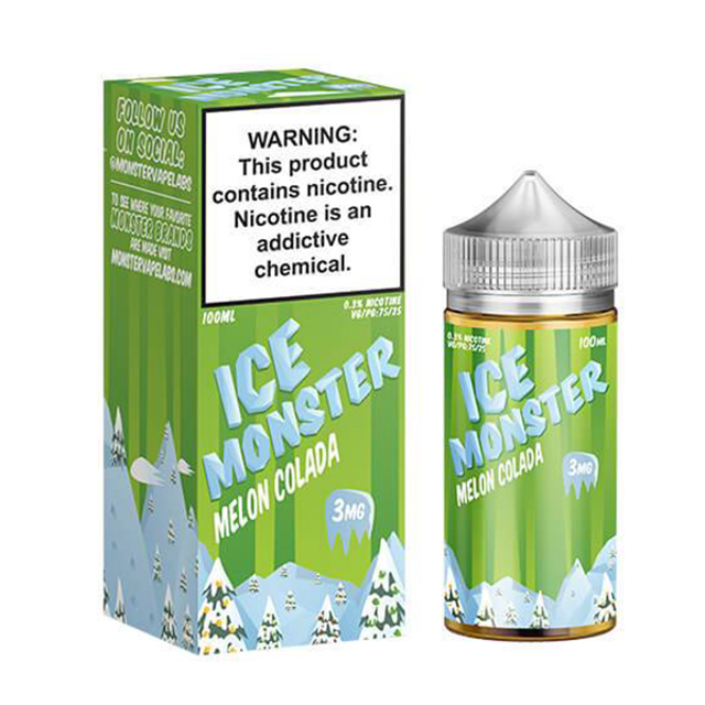 Jam Monster Ice Series E-Liquid 100mL (Freebase) Melon Colada with packaging