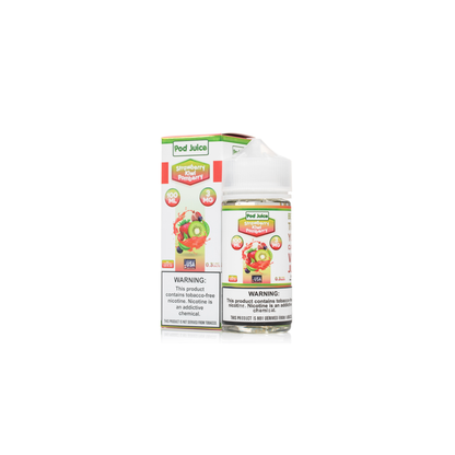 Pod Juice Series E-Liquid 100mL (Freebase) Strawberry Kiwi Pomberry Freeze with Packaging