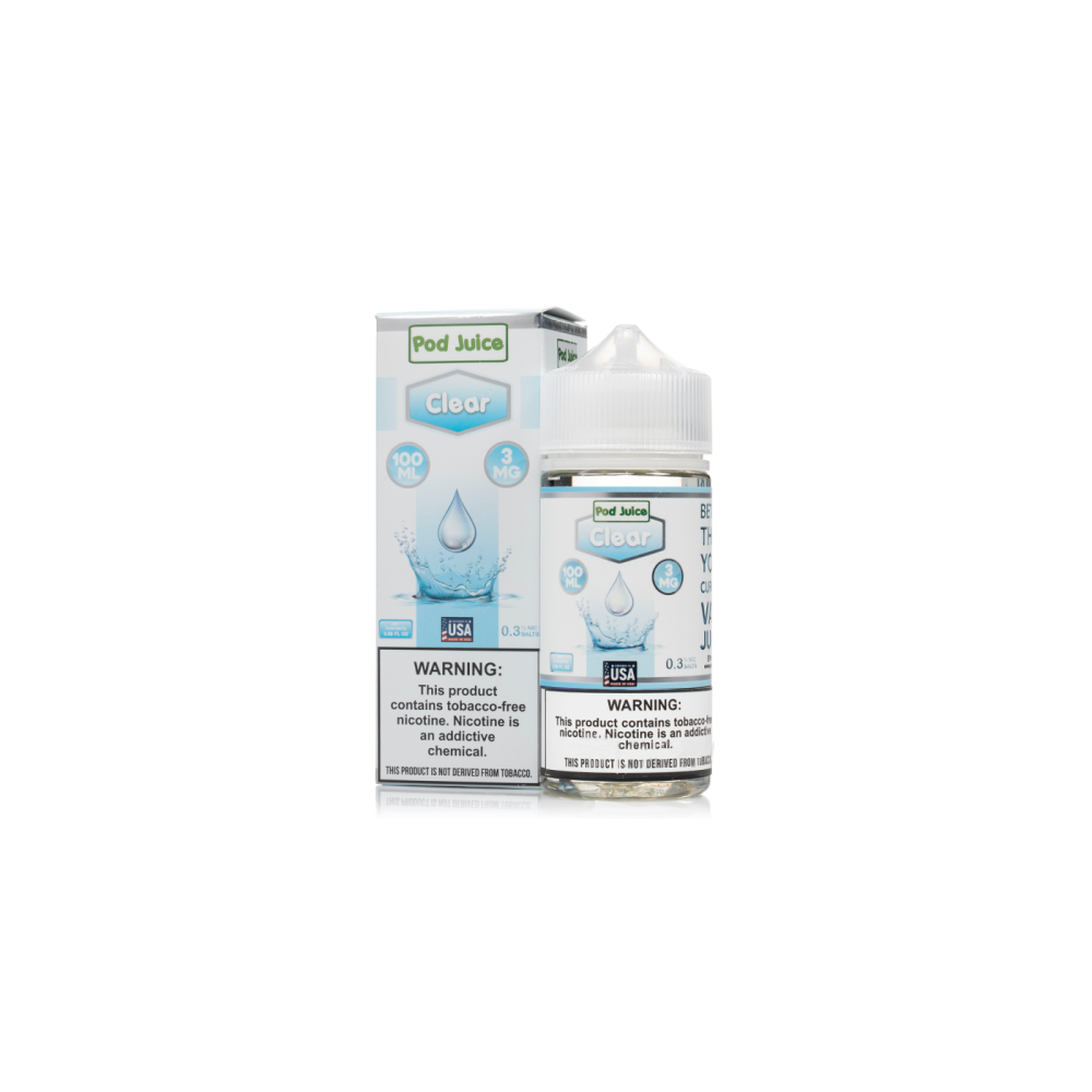 Pod Juice Series E-Liquid 100mL (Freebase) Clear with Packaging
