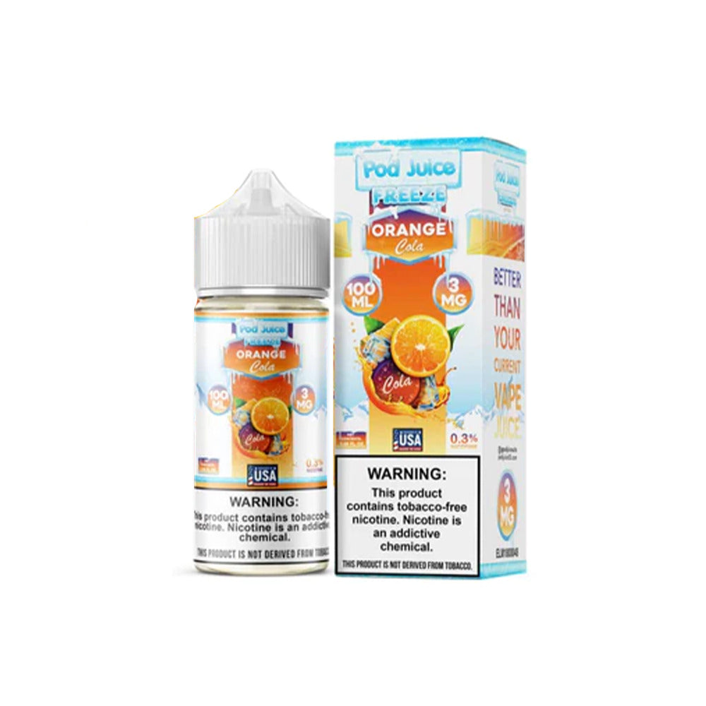 Pod Juice Series E-Liquid 100mL (Freebase) Orange Cola Freeze with Packaging