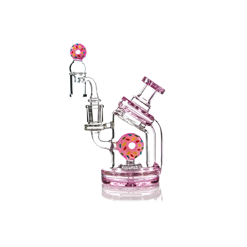 MKGlass TX32 Toxic don’t Recycler 6″ Water Pipe Pink