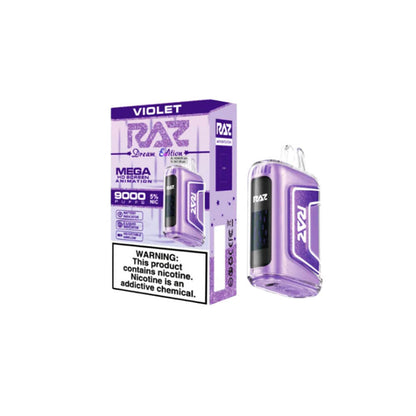 RAZ TN9000 Disposable 9000 Puffs 12mL 50mg | MOQ 5Violet with Packaging