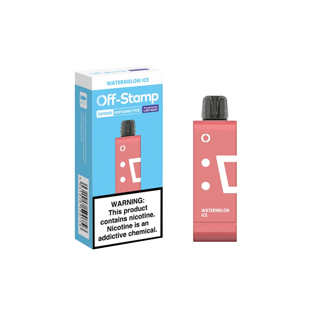 Off Stamp Pod Disposable 9000 Puffs 13mL 50mg | MOQ 10 (Pod Disposable Only) | Watermelon Ice with packaging