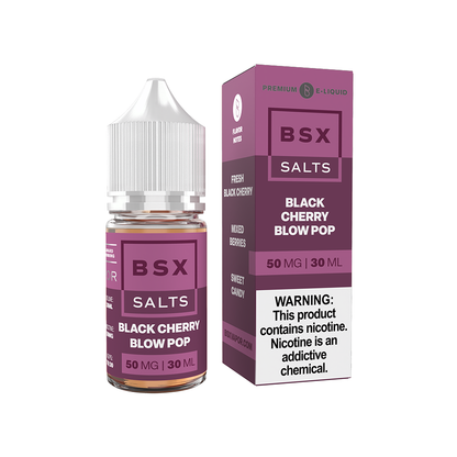 GLAS BSX TFN Salt Series E-Liquid 30mL (Salt Nic) Black Cherry Blow Pop with Packaging