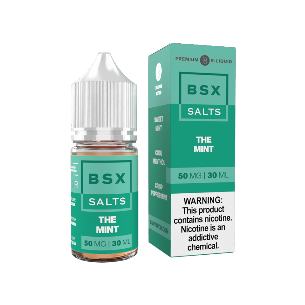 GLAS BSX TFN Salt Series E-Liquid 30mL (Salt Nic) The Mint with Packaging