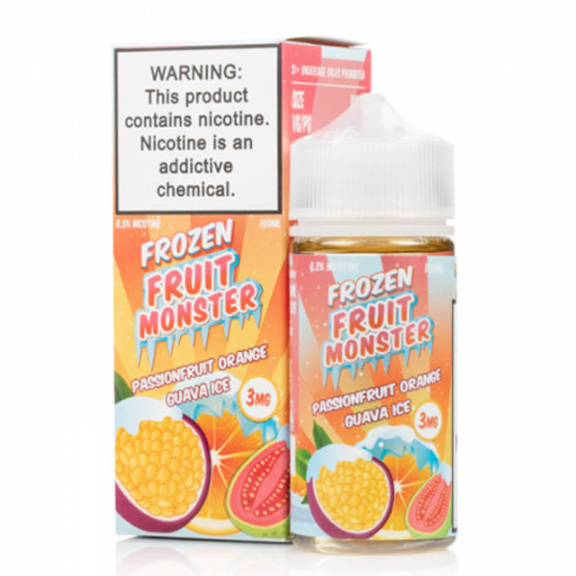 Jam Monster Frozen Series E-Liquid 100mL (Freebase) Passionfruit Orange Guava Ice with packaging