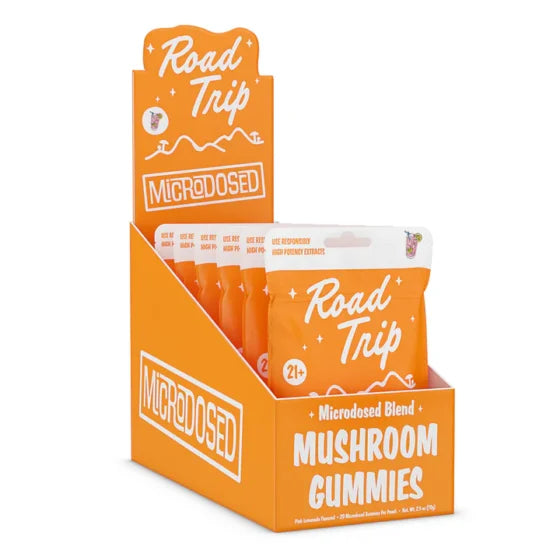 ROAD TRIP MICRODOSED MUSHROOM GUMMIES PINK LEMONADE 6/20CT