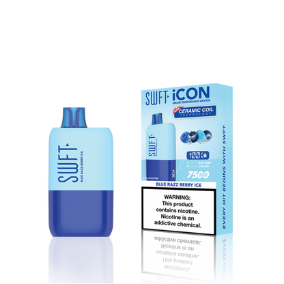 SWFT Icon 7500 Disposable 5% 10PK | Blue Razz Berry Ice with packaging