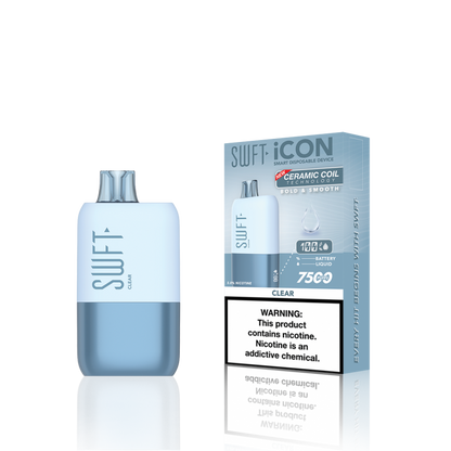 SWFT Icon 7500 Disposable 5% 10PK | Clear with packaging