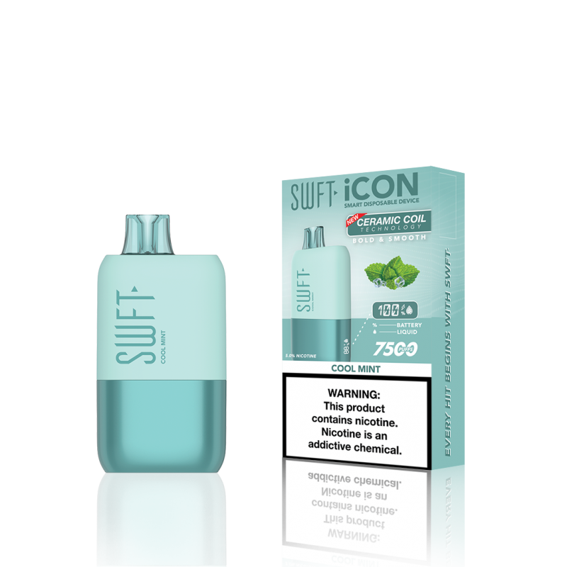 SWFT Icon 7500 Disposable 5% 10PK | Cool Mint with packaging