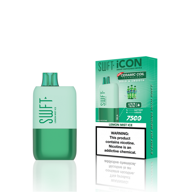 SWFT Icon 7500 Disposable 5% 10PK | Lemon Mist Ice with packaging