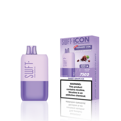 SWFT Icon 7500 Disposable 5% 10PK | Sweet Grape Ice with packaging