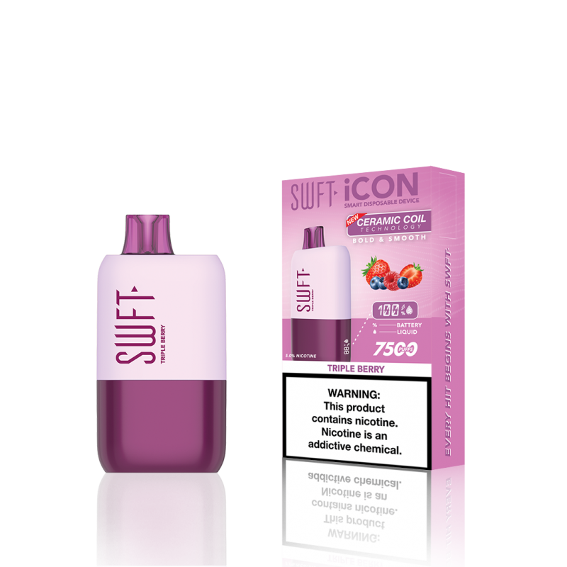 SWFT Icon 7500 Disposable 5% 10PK | Triple Berry with packaging