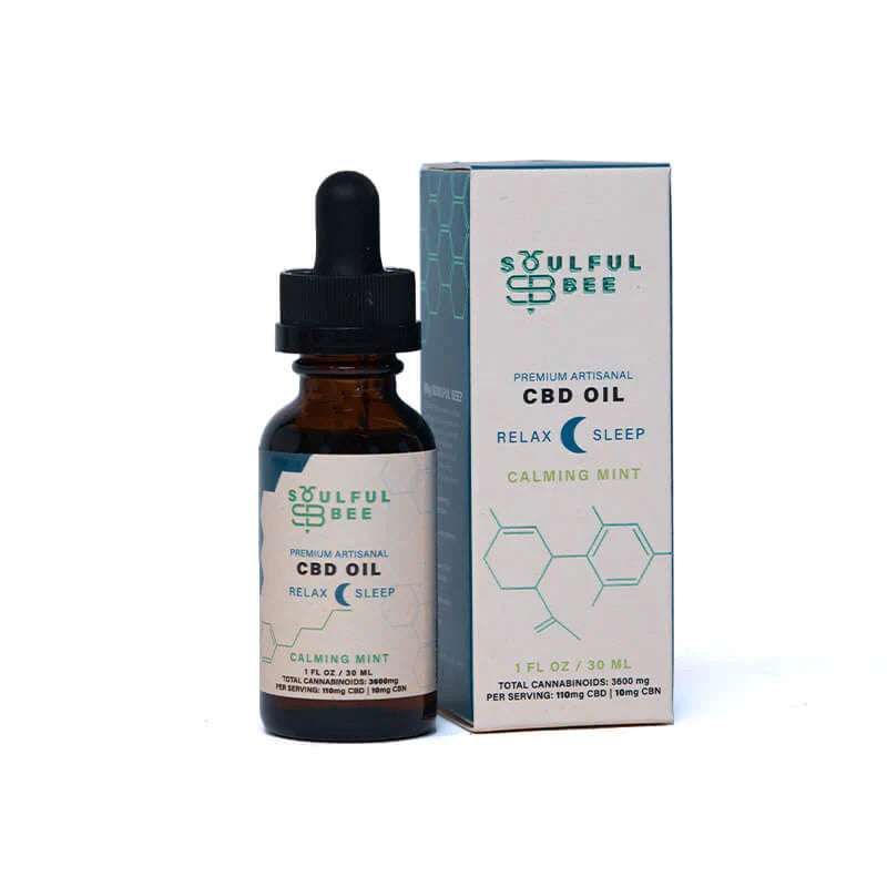 Soulful Bee Nighttime Cbd Oil Calming Mint With Packaging (Relax Sleep)