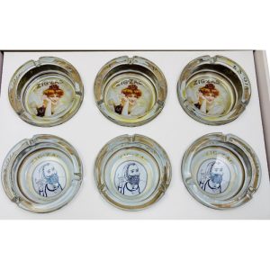 ZIG-ZAG GLASS ASHTRAY 6CT