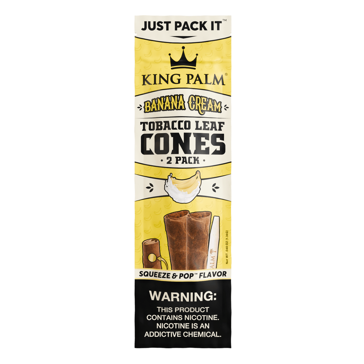 King Palm Tobacco Leaf Cones 10/2pk Banana Cream
