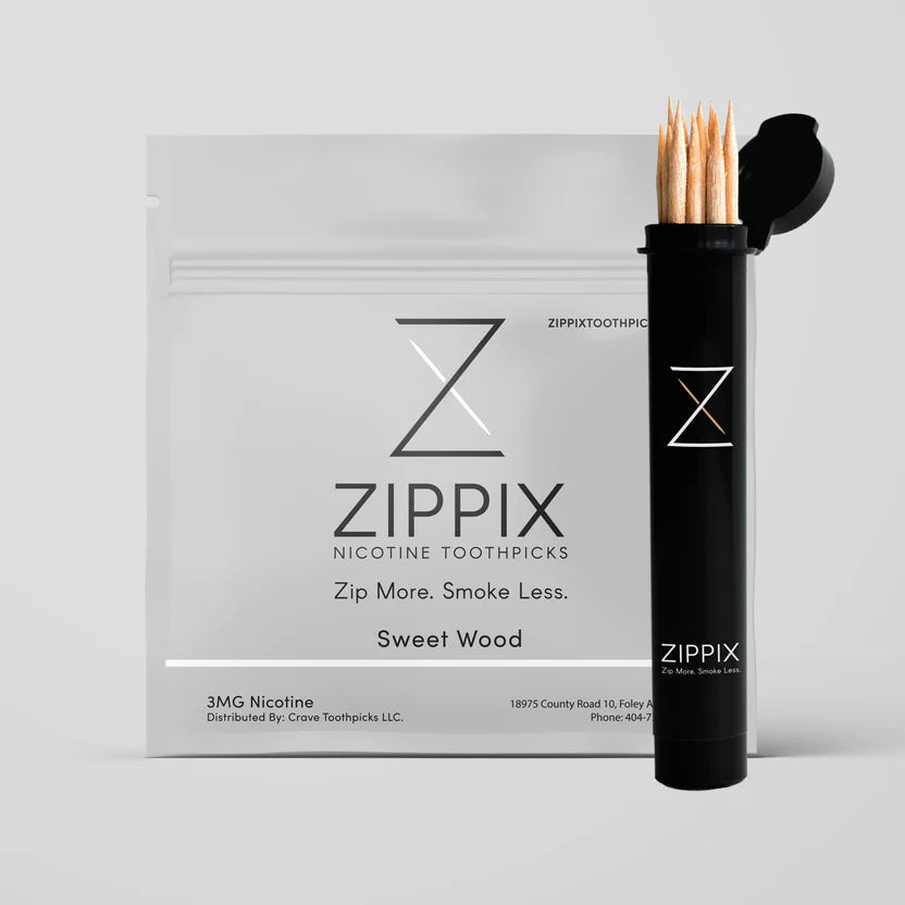 Zippix Toothpicks Sweet Wood with packaging