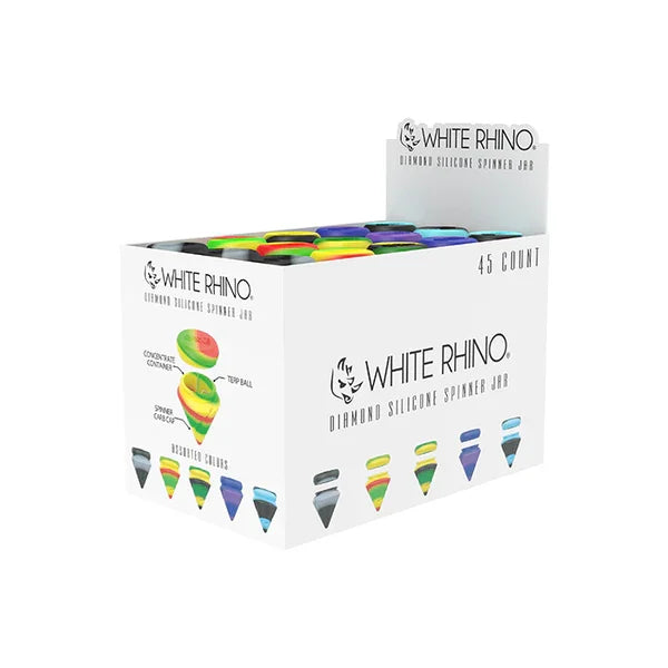 WHITE RHINO DIAMOND SILICONE SPINNER JAR