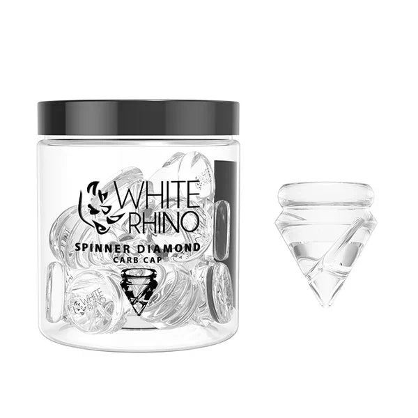 WHITE RHINO SPINNER DIAMOND GLASS CARB CAP 15PK
