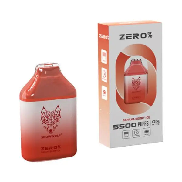 SnowWolf 5500 Puff Zero 0% | Banana Berry Ice with packaging