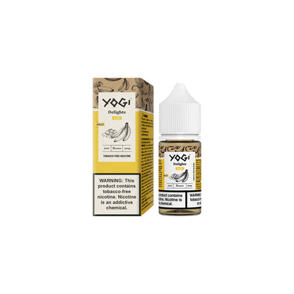 Yogi Delights TFN Salt Series E-Liquid 30mL Banana Ice with packaging