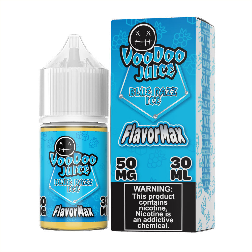 Voodoo Juice FlavorMax Salt Series E-Liquid 30mL Blue Razz Ice with packaging