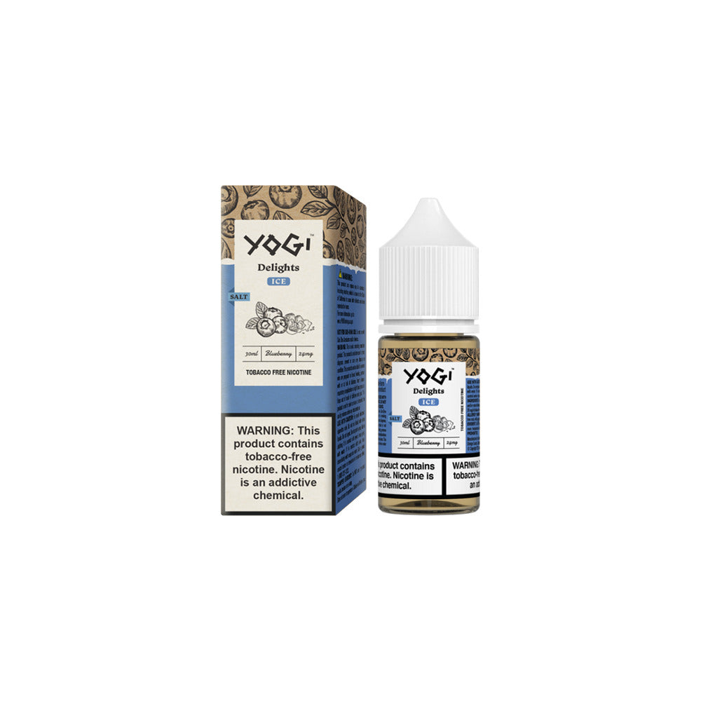 Yogi Delights TFN Salt Series E-Liquid 30mL Blueberry ice with packaging