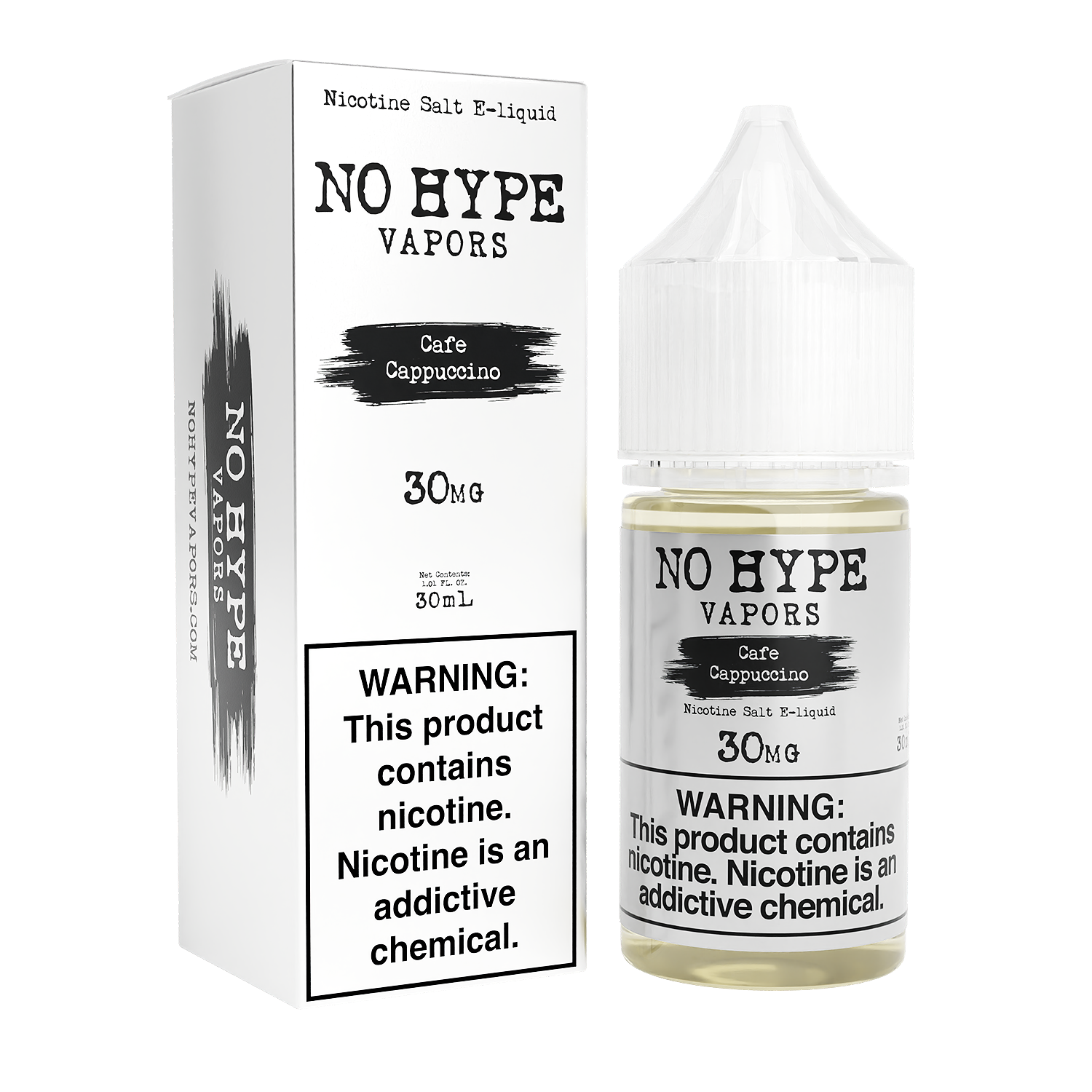 No Hype E-Liquid 30mL Salt Nic | Cafe Cappuccino with Packaging