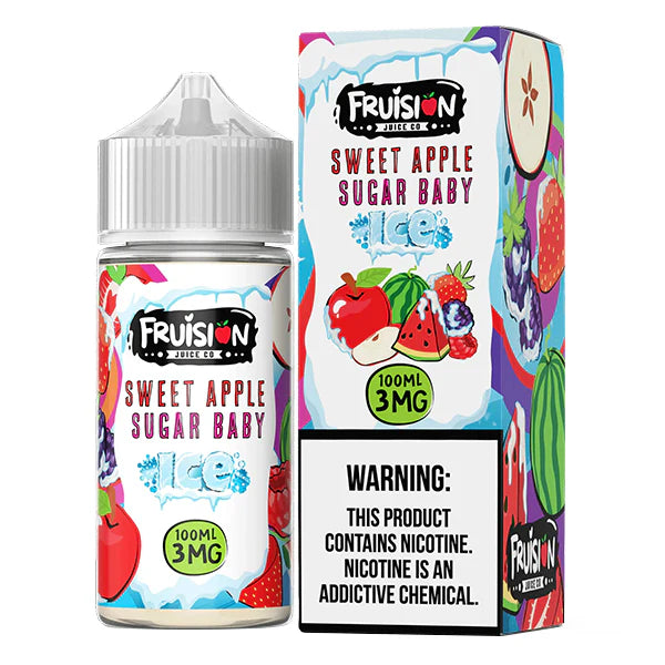 Fruision E-Juice 100mL (Freebase) | Sweet Apple Sugar Baby Ice with packaging