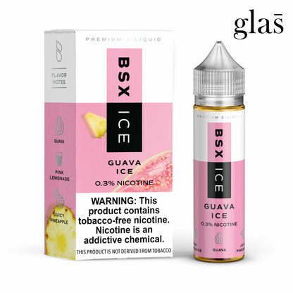 GLAS BSX TFN Series E-Liquid 3mg | 60mL (Freebase) Guava Ice with Packaging