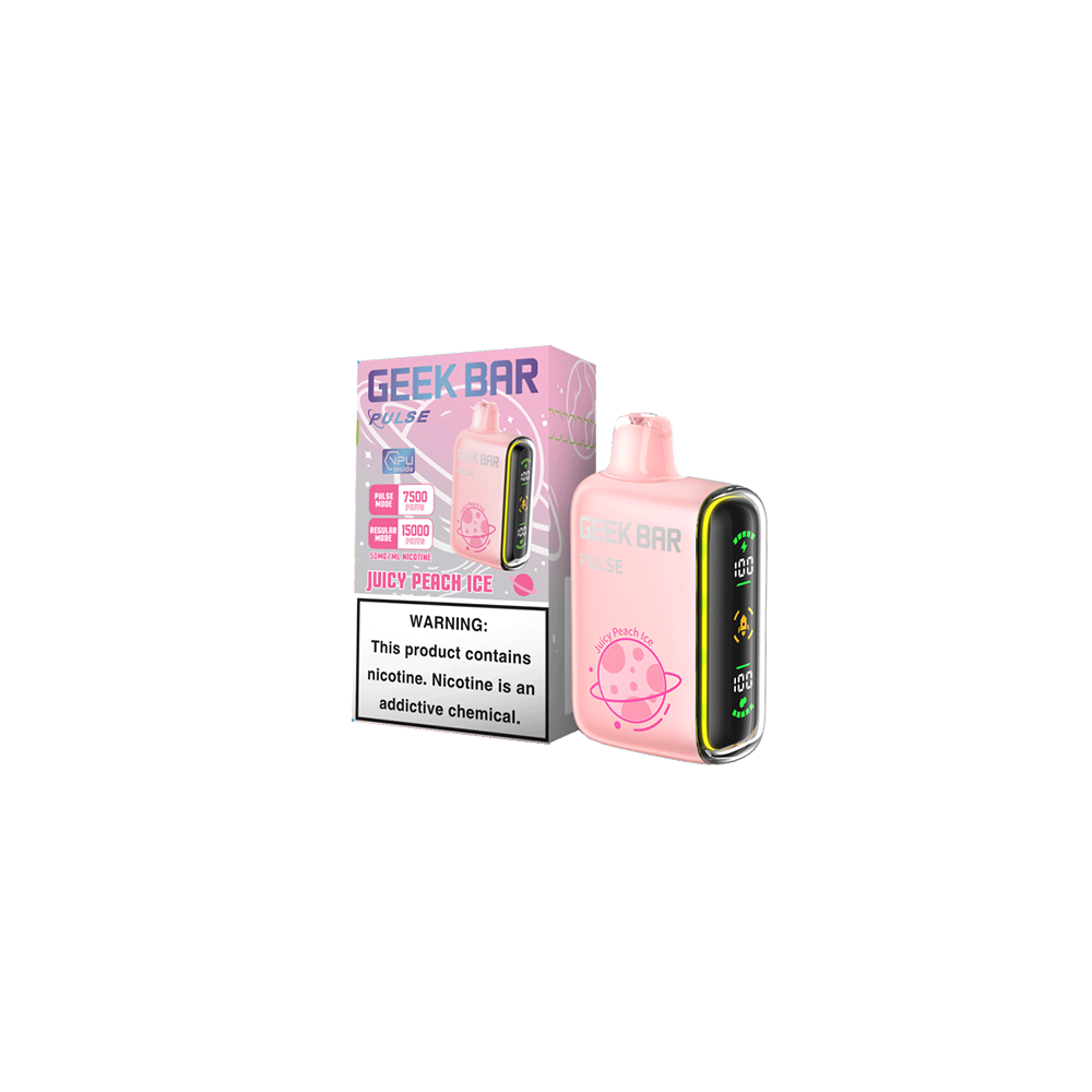 Geek Bar Pulse 7500 Puffs 5% | Juicy Peach Ice with packaging
