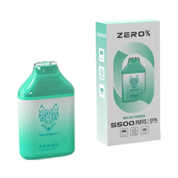 SnowWolf 5500 Puff Zero 0% | Malibu Freeze with packaging