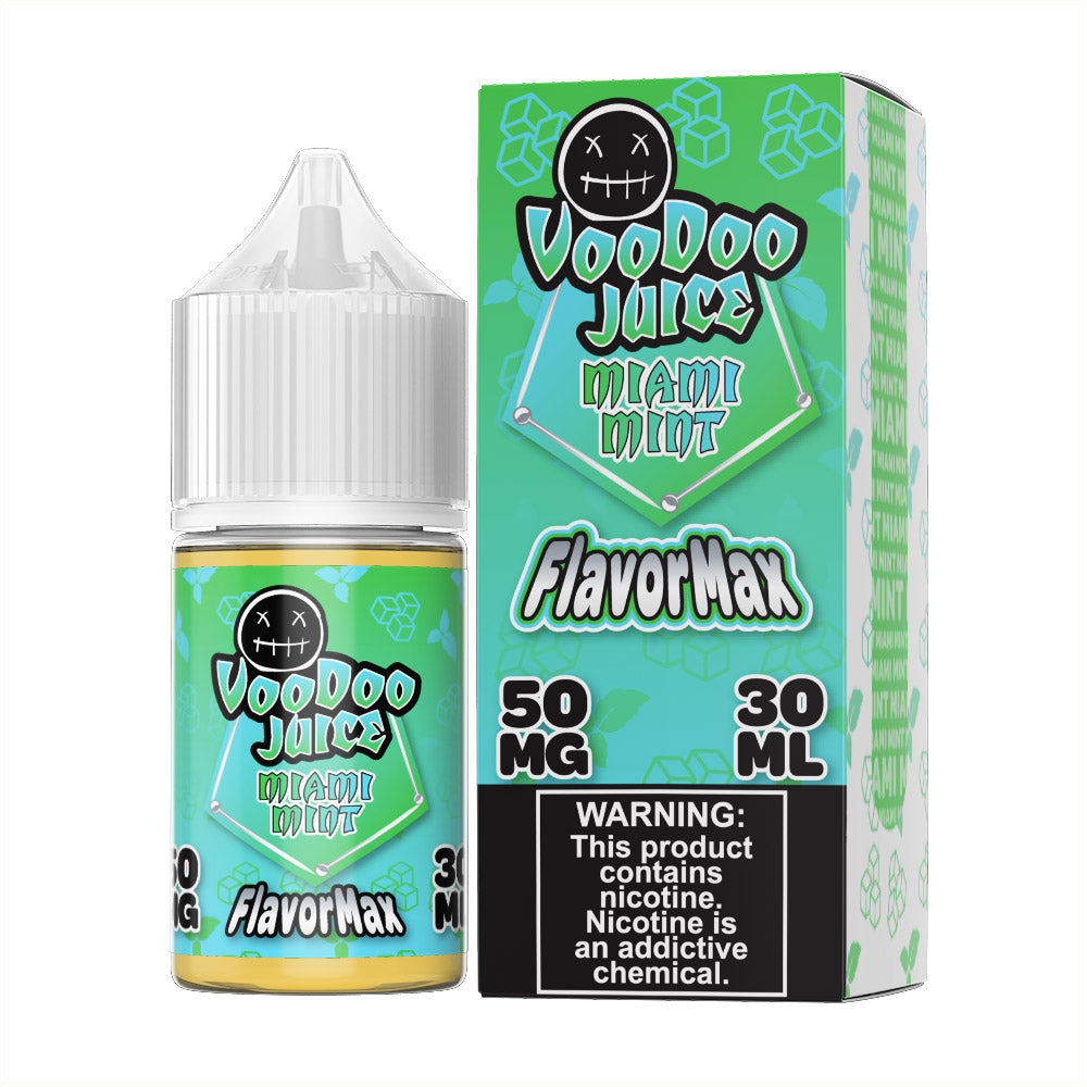 Voodoo Juice FlavorMax Salt Series E-Liquid 30mL Miami Mint with packaging