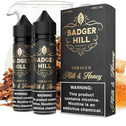 Badger Hill Reserve Series E-Liquid x2-60mL | Milk and honey with packaging