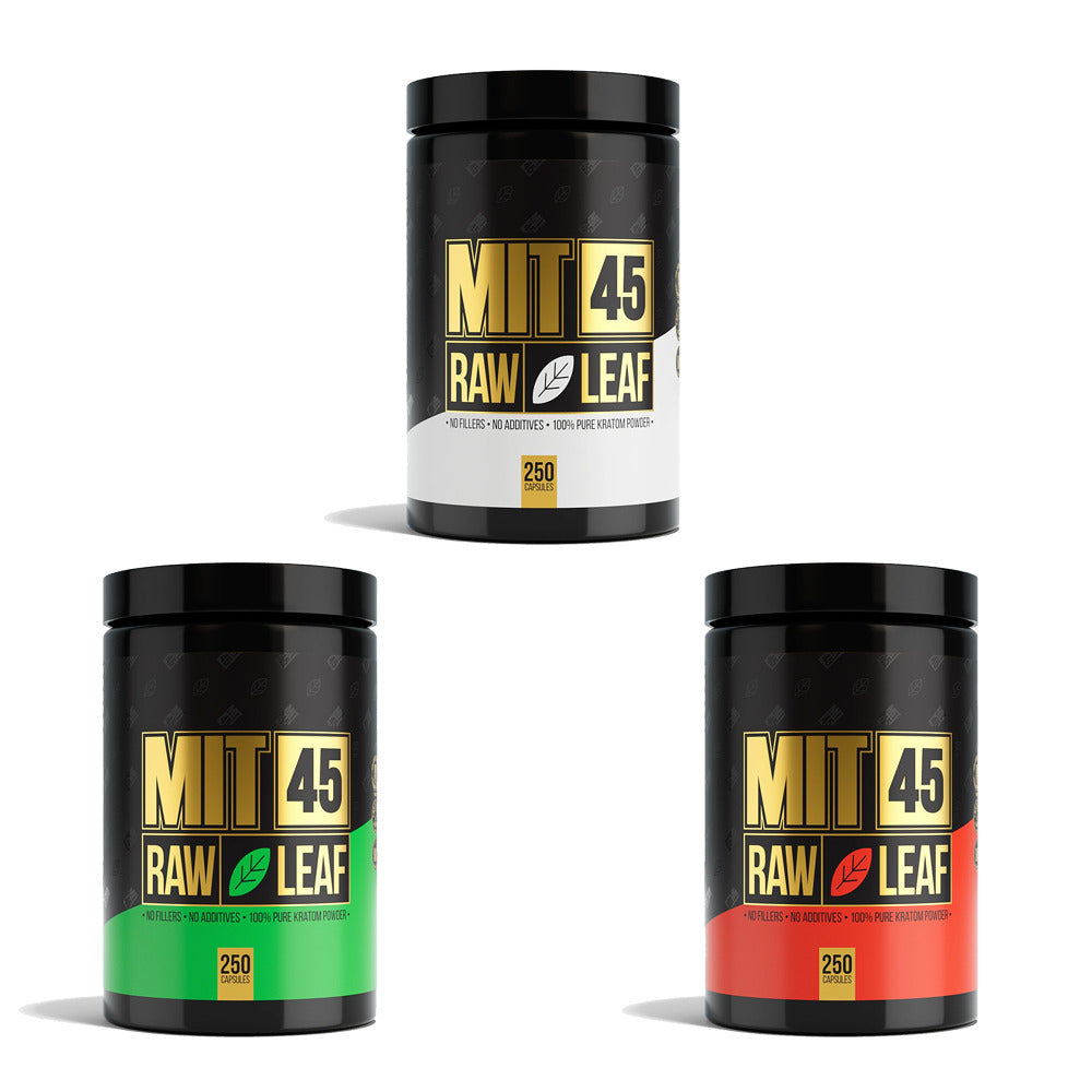 MIT45 Raw Leaf Kratom Capsules | 125000mg 250ct Jar