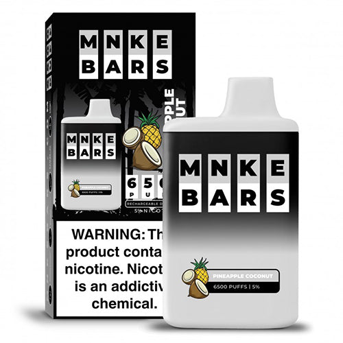 MNKE Bars Disposable | 6500 Puffs | 16mL | 50mg | MOQ 5 | Pineapple Coconut with packaging