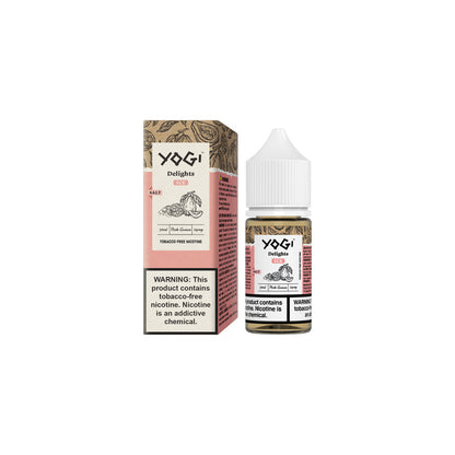 Yogi Delights TFN Salt Series E-Liquid 30mL Pink Guava Ice with packaging